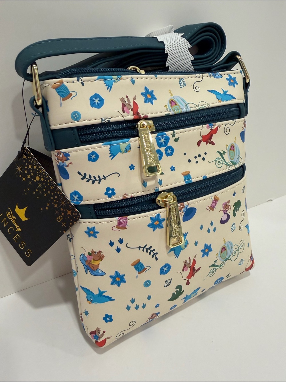 NWT Loungefly Cinderella Icons AOP Crossbody Bag - Picture 3 of 14